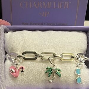 BP Charmelier Tropical Getaways Silver Charm Bracelet BR98363